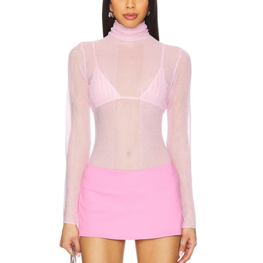 Ser.o.ya Ribbed Ballet Pink Piper Turtleneck Sweater Size XS